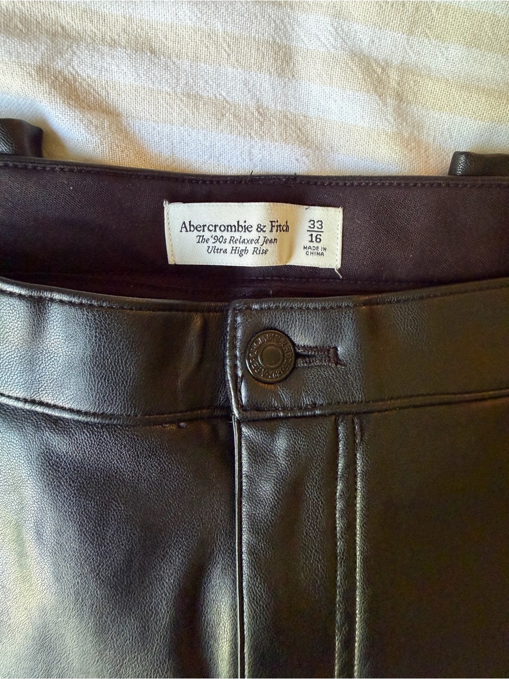 Leather High Rise Relaxed Pant